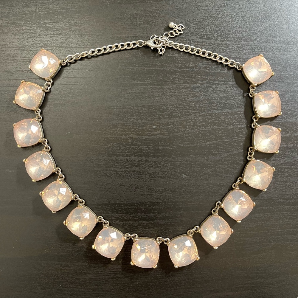 Pale pink chunky metal necklace